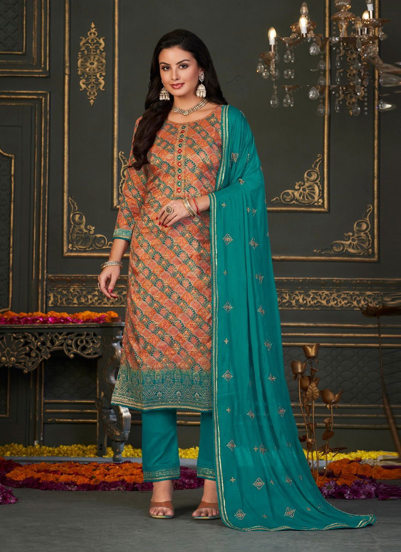 Vedika By Rangoon Jacquard Readymade Suits Catalog 